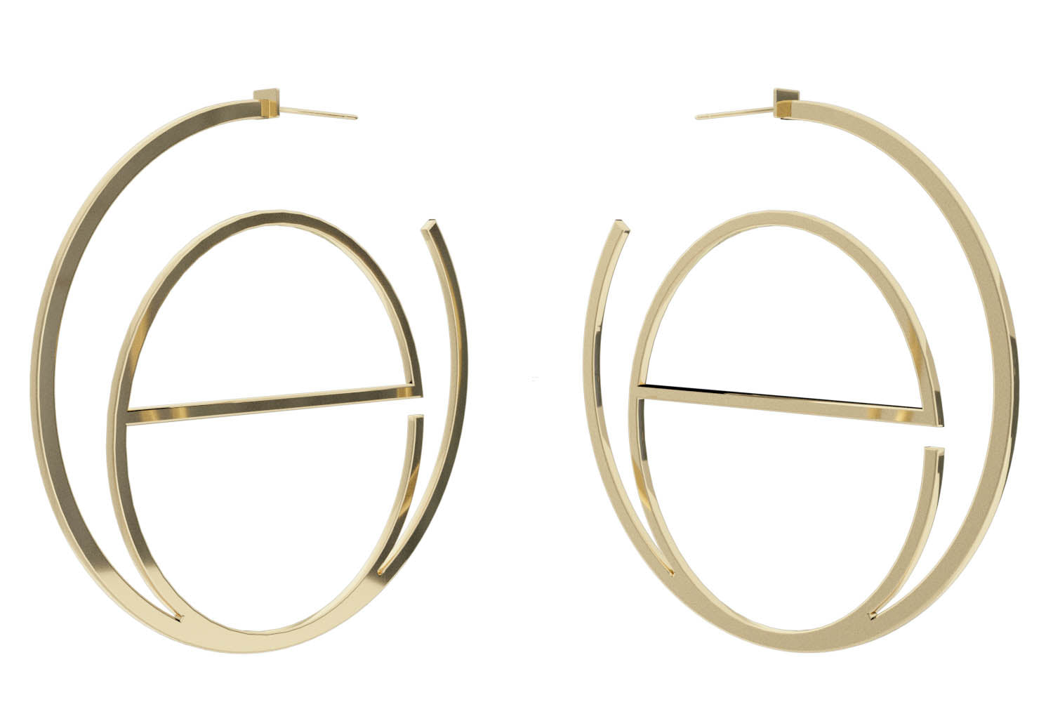 Large Alphabet Hoops - Gold