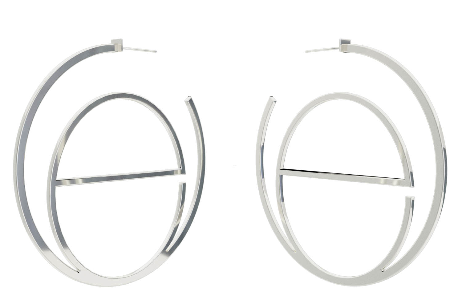 Large Alphabet Hoops - Silver