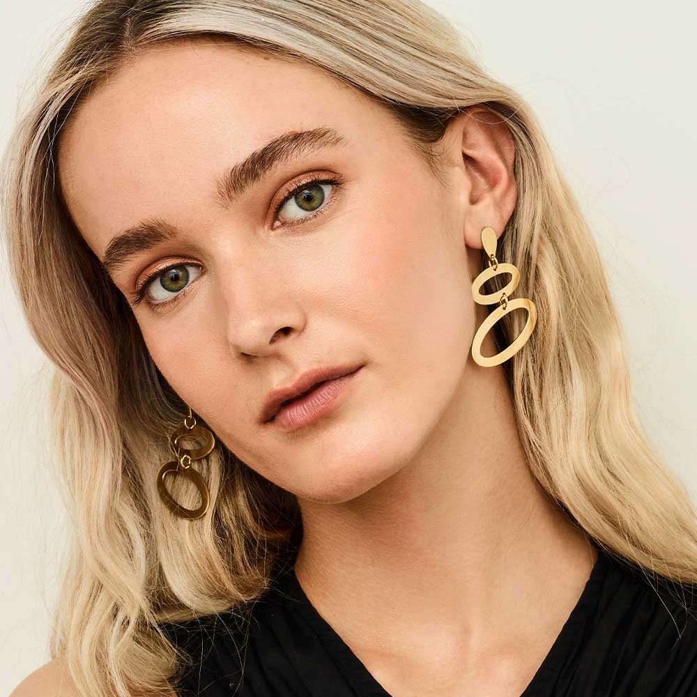 Toolally Earrings Ellipses Gold
