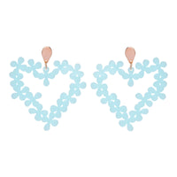 Toolally Earrings - Hearts in Flowers - Powder Blue