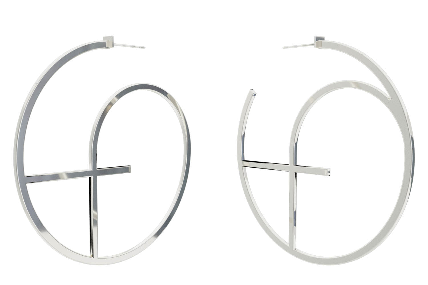 Large Alphabet Hoops - Silver