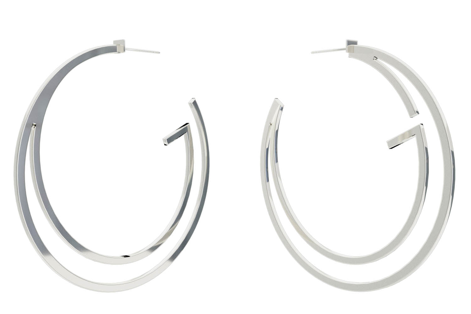 Large Alphabet Hoops - Silver