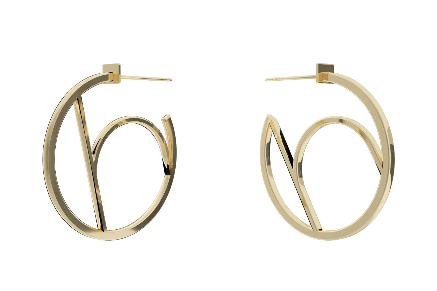 Small Alphabet Hoops - Gold