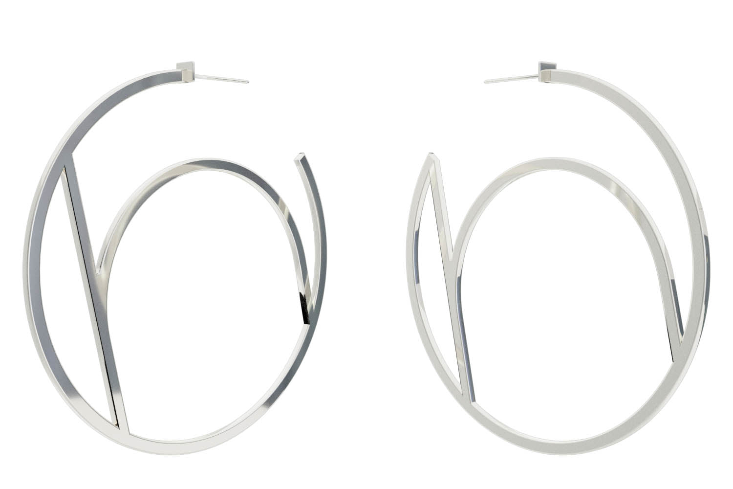 Large Alphabet Hoops - Silver