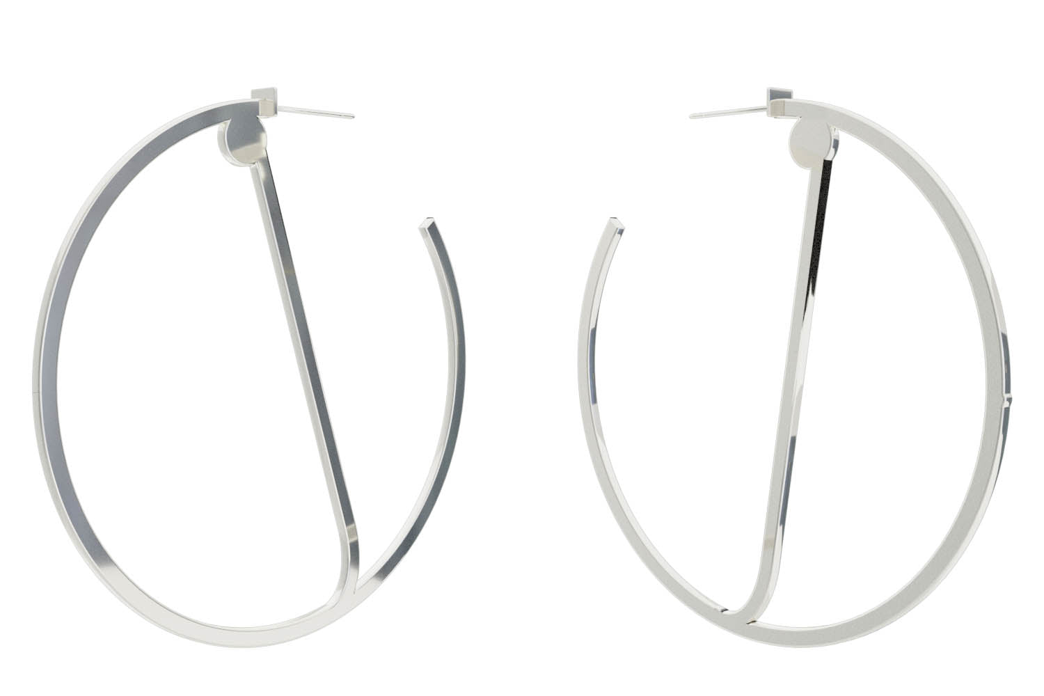 Large Alphabet Hoops - Silver