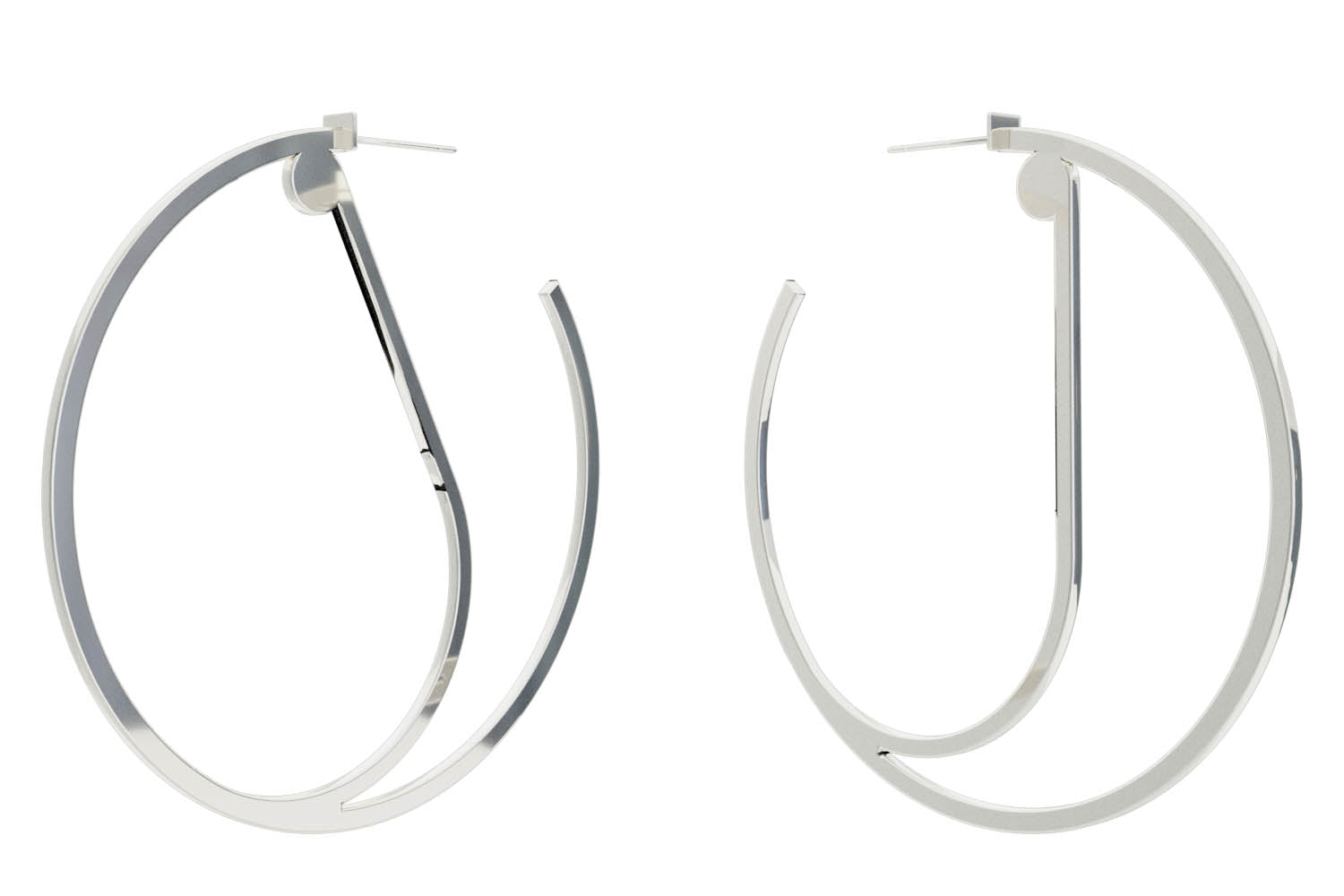 Large Alphabet Hoops - Silver