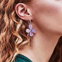 Toolally Earrings - Charming Hoops - Daisy Hoop - Lilac Pearl