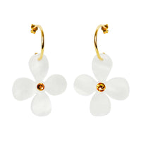 Toolally Earrings - Charming Hoops - Daisy Hoop - White Pearl