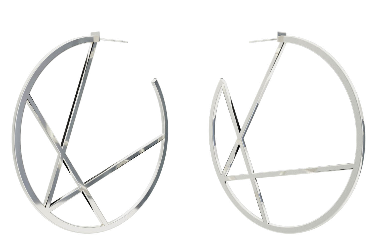 Large Alphabet Hoops - Silver