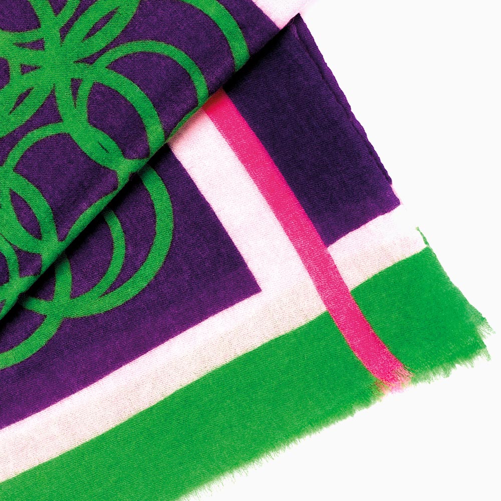 Toolally_LBD_Hoop_Scarf_Green_Purple_Flatlay