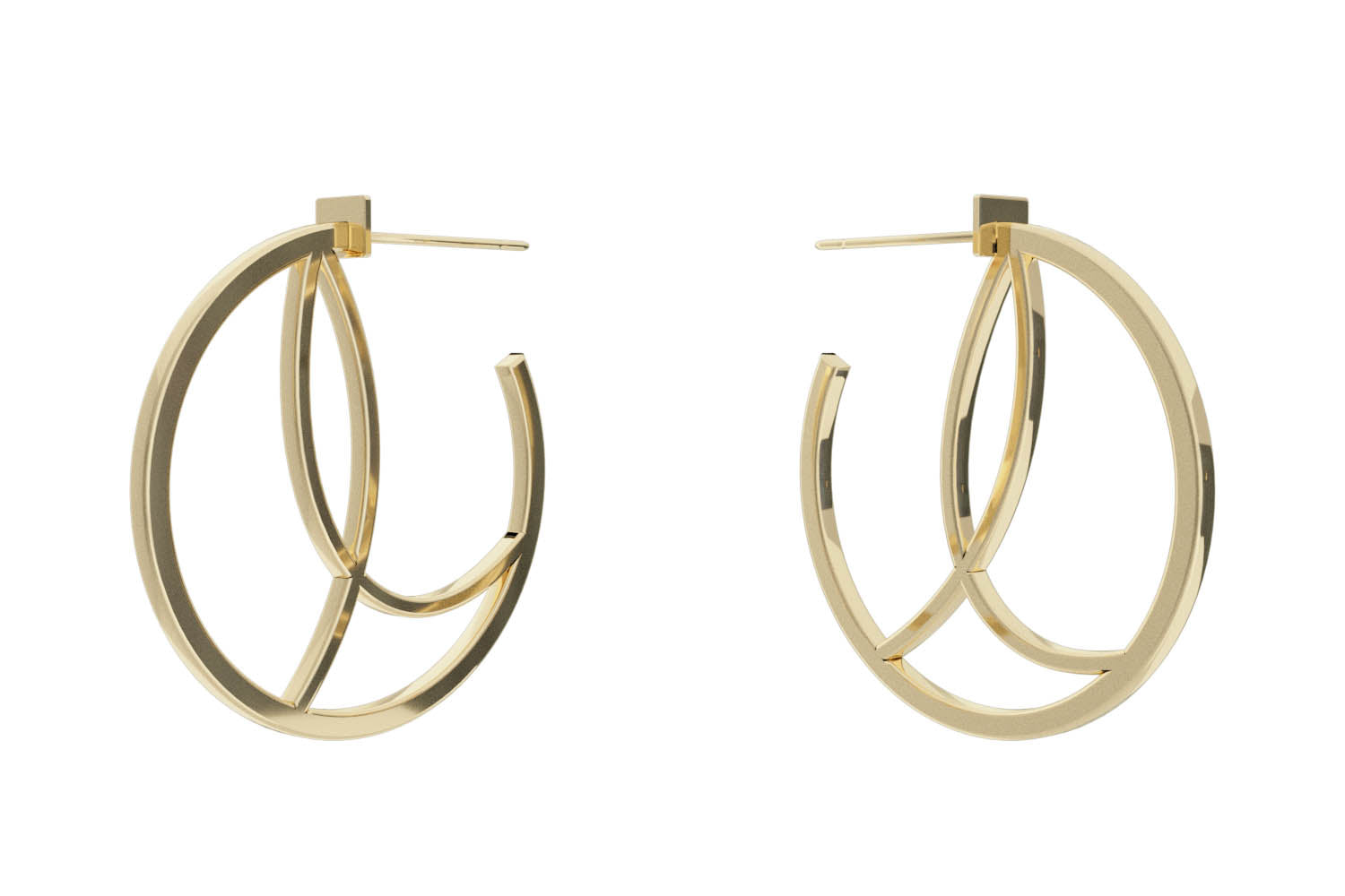 Small Alphabet Hoops - Gold