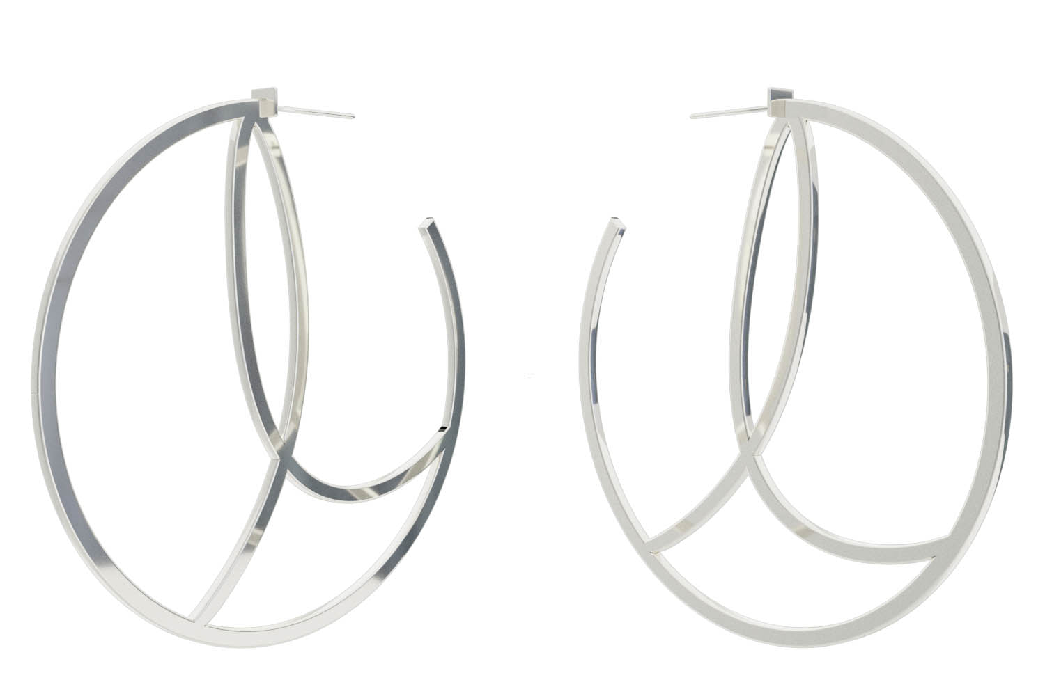 Large Alphabet Hoops - Silver