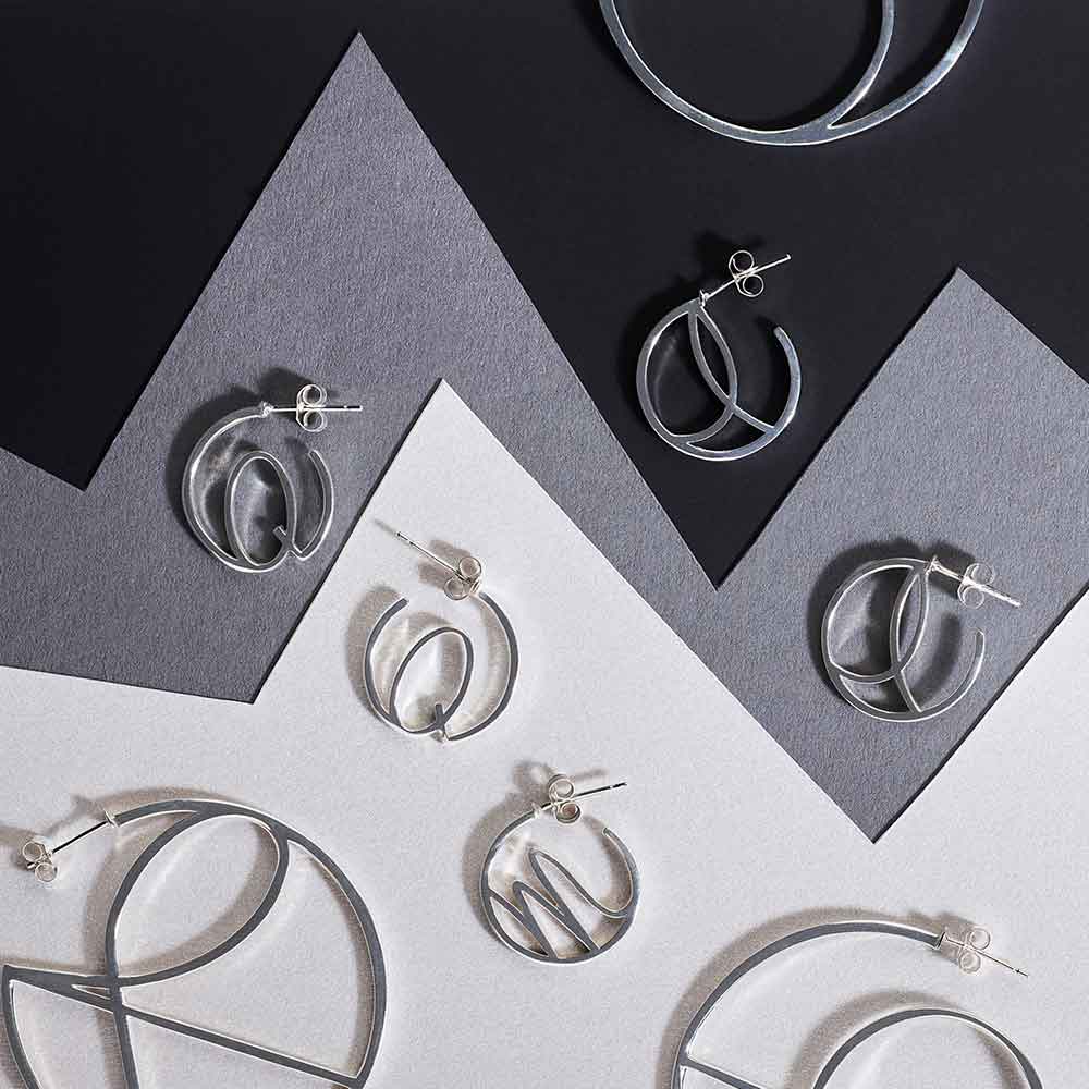 Toolally Small Alphabet Hoops Silver