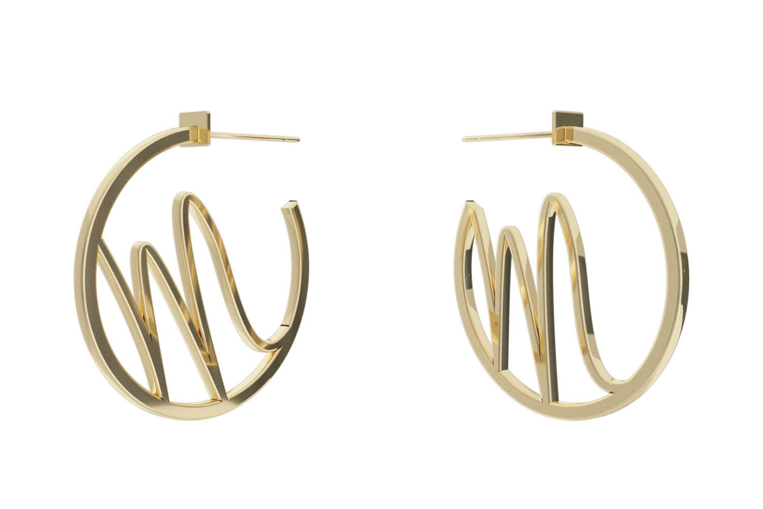 Small Alphabet Hoops - Gold