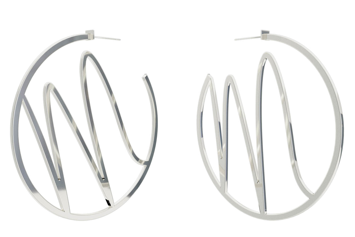 Large Alphabet Hoops - Silver