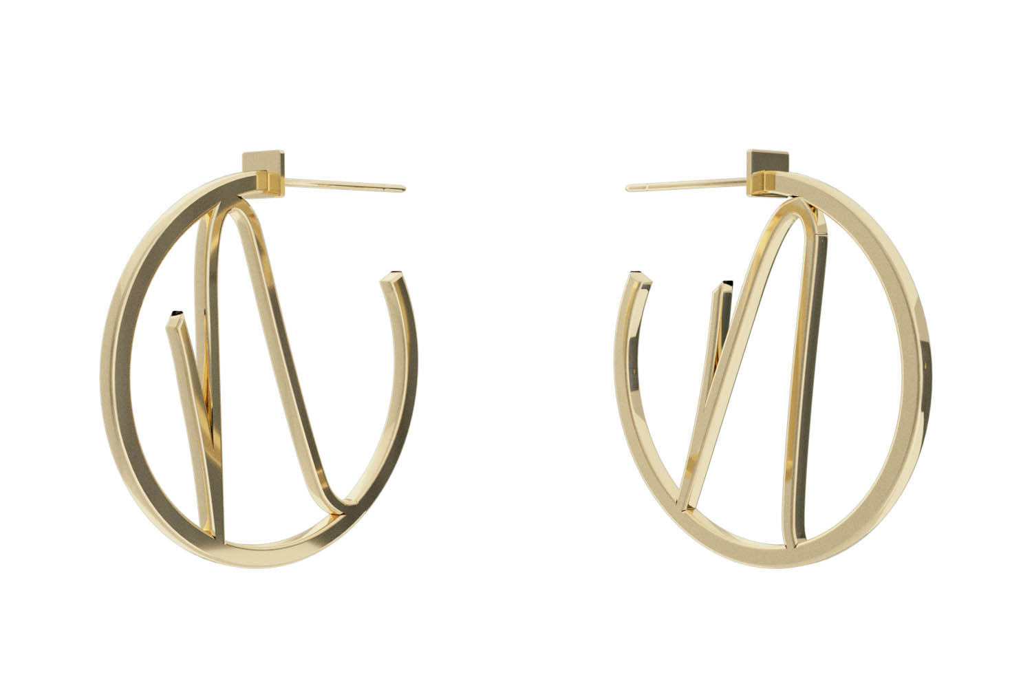 Small Alphabet Hoops - Gold