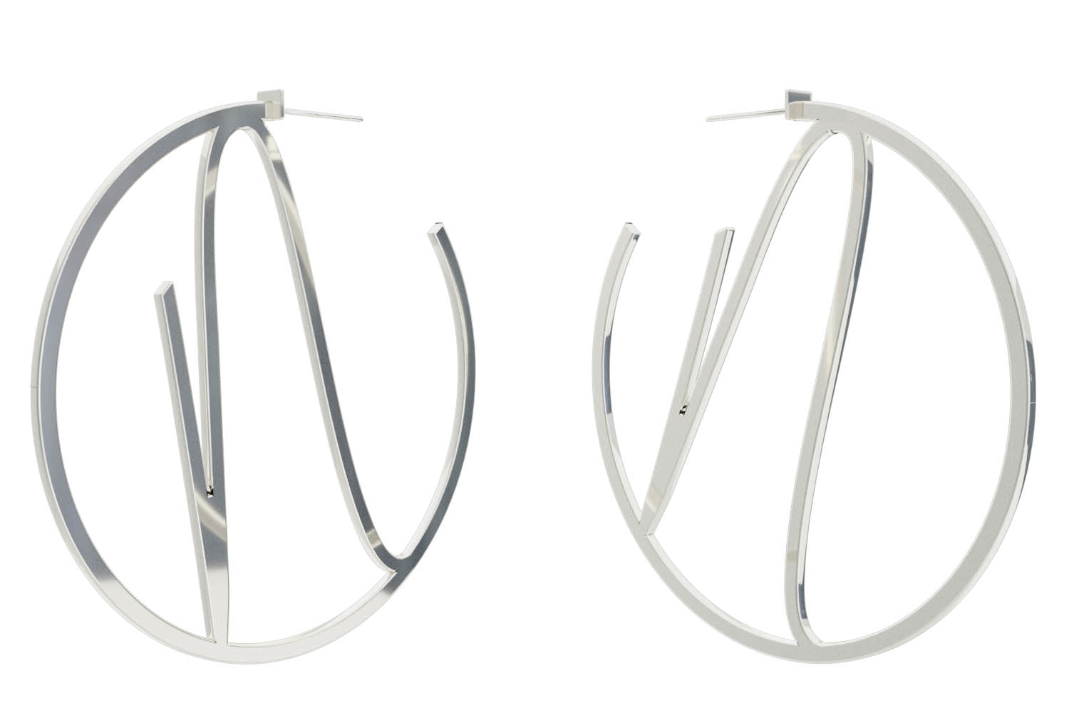 Large Alphabet Hoops - Silver