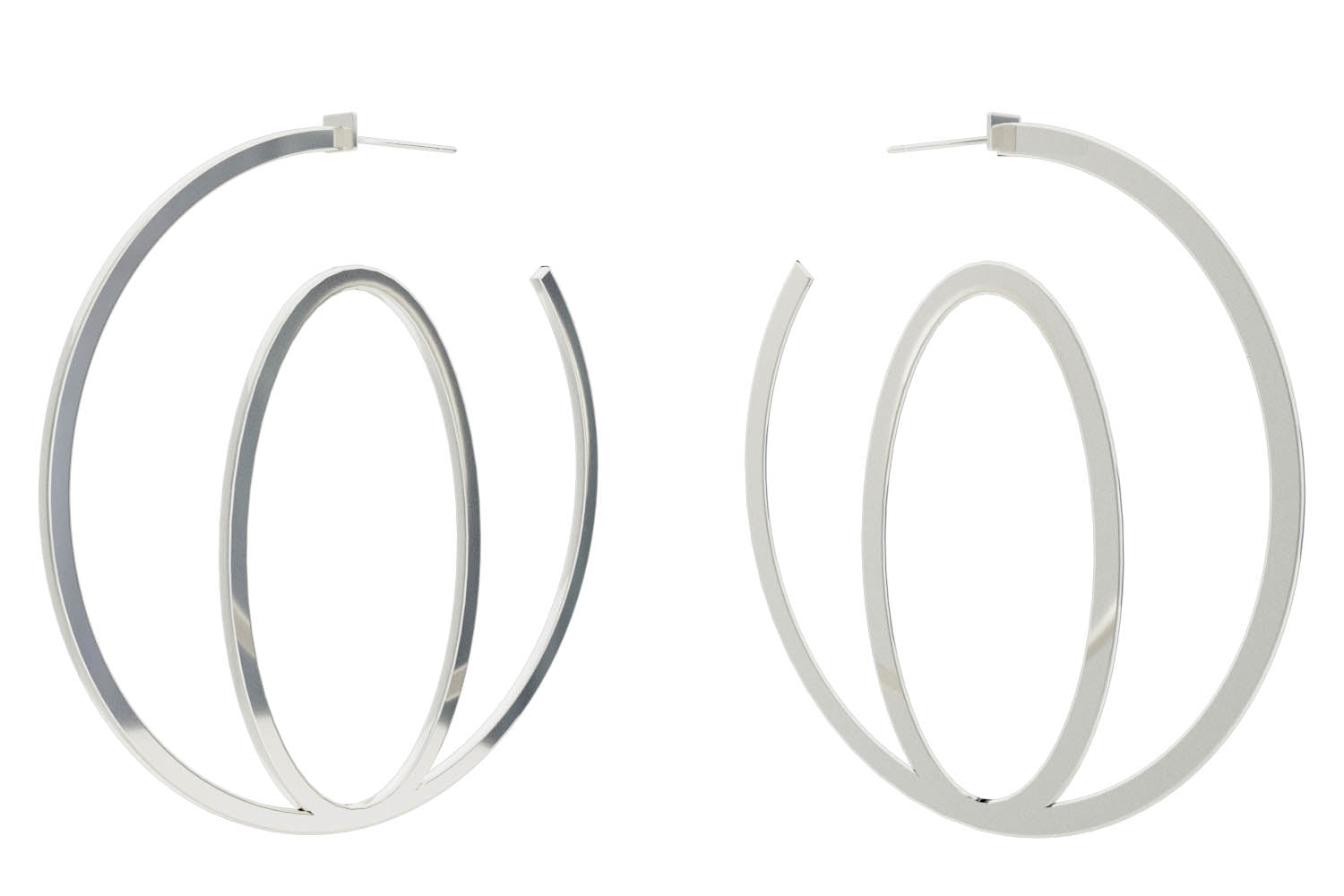 Large Alphabet Hoops - Silver