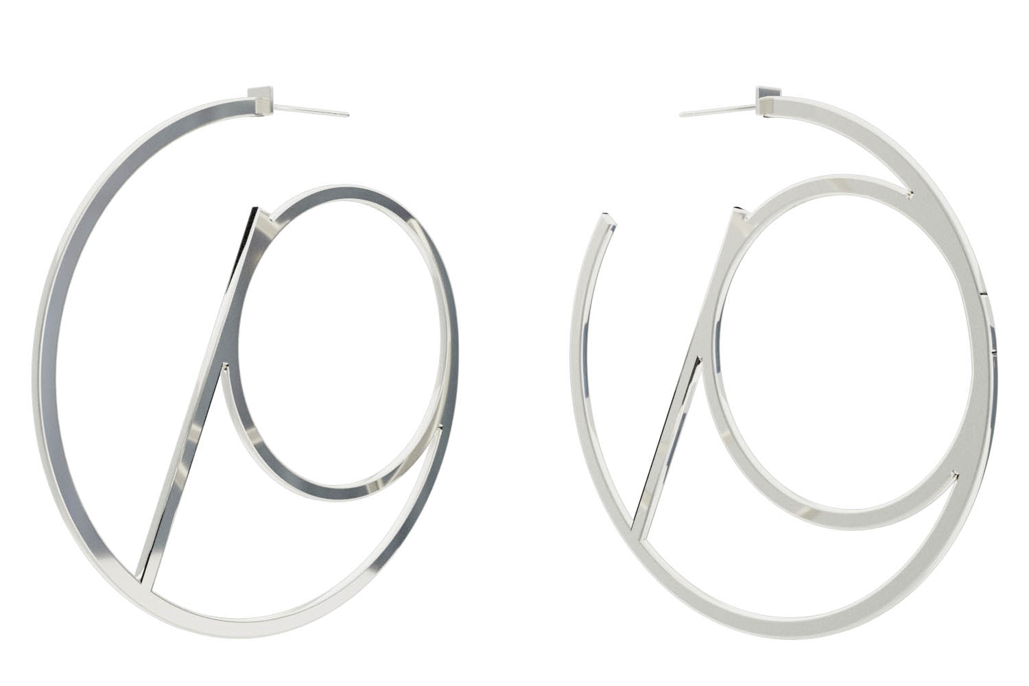 Large Alphabet Hoops - Silver