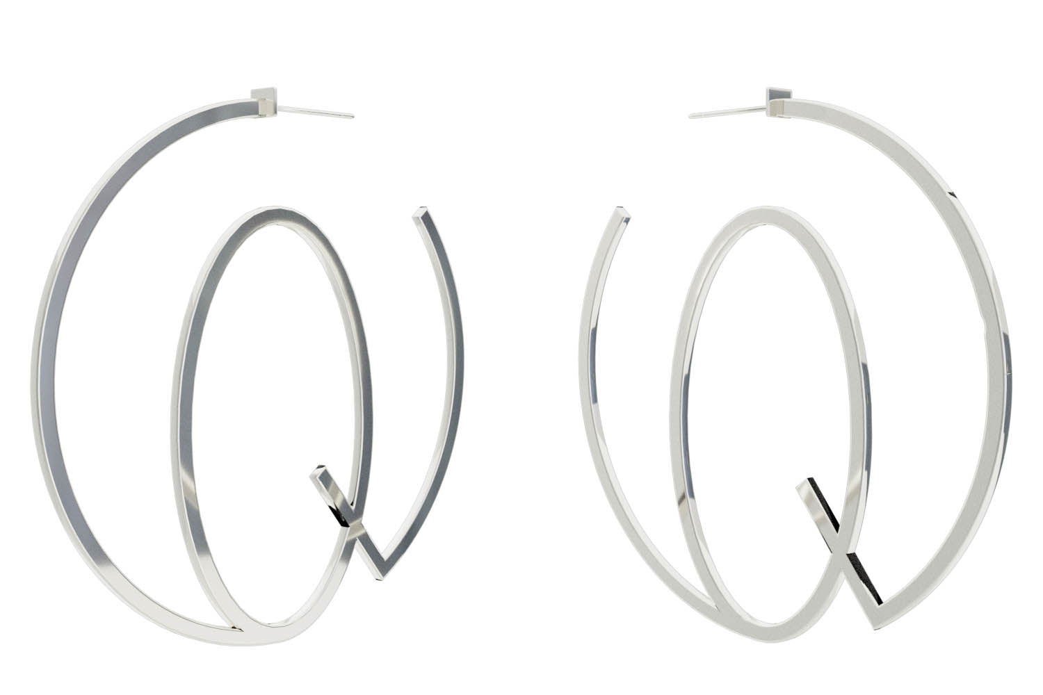 Large Alphabet Hoops - Silver