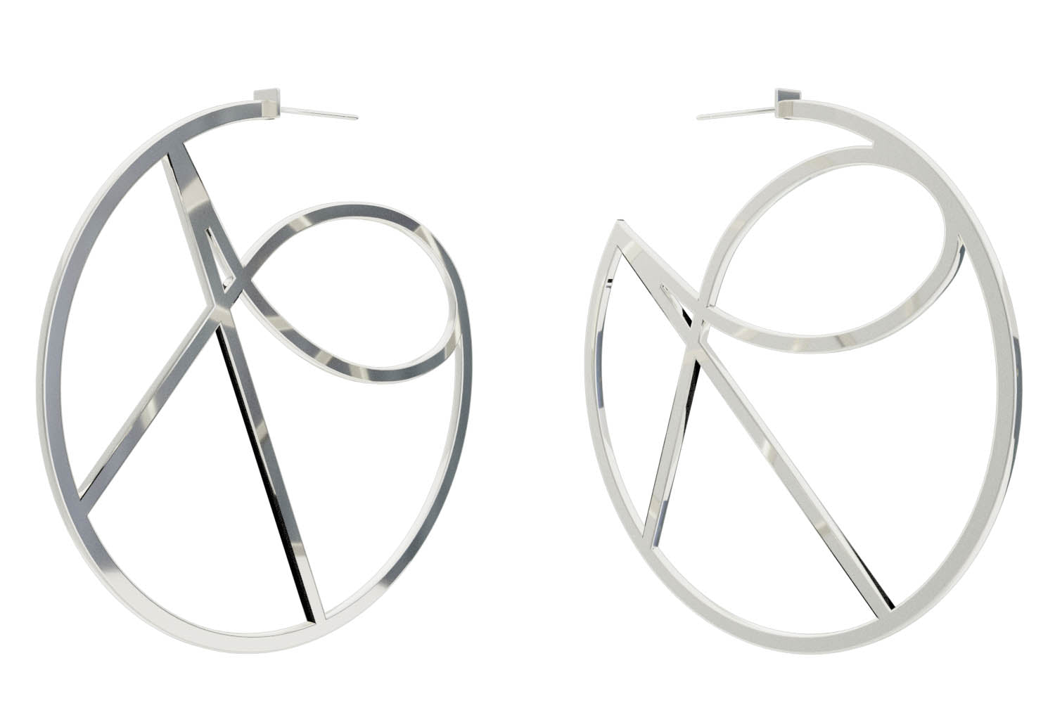 Large Alphabet Hoops - Silver