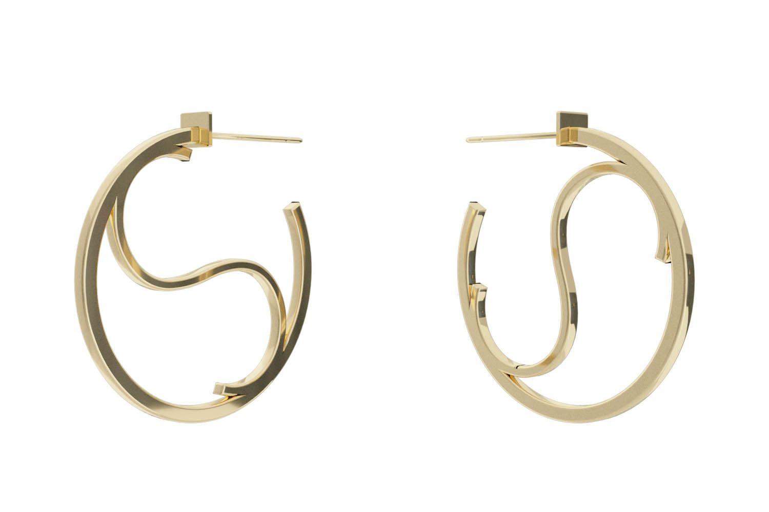 Small Alphabet Hoops - Gold