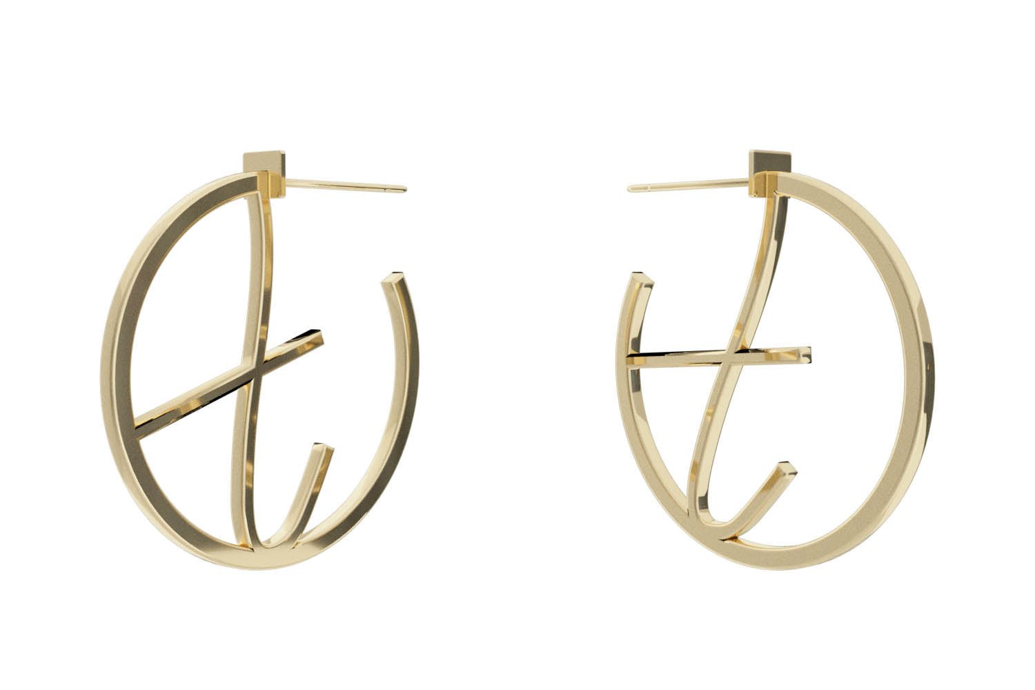 Small Alphabet Hoops - Gold