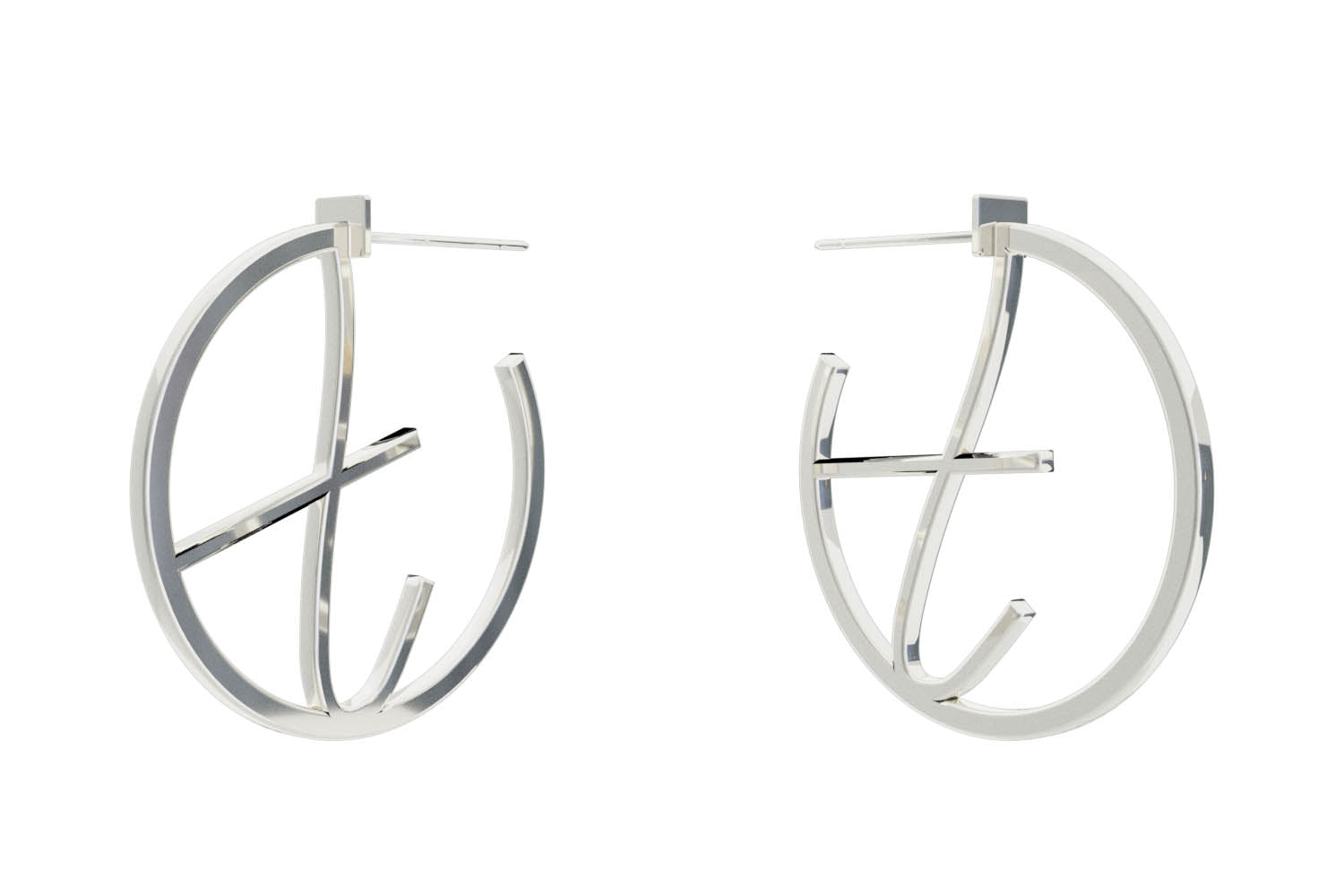 Small Alphabet Hoops - Silver