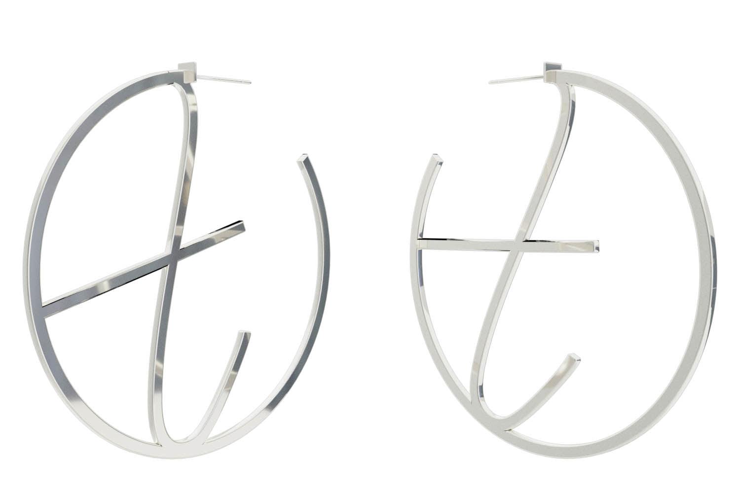 Large Alphabet Hoops - Silver