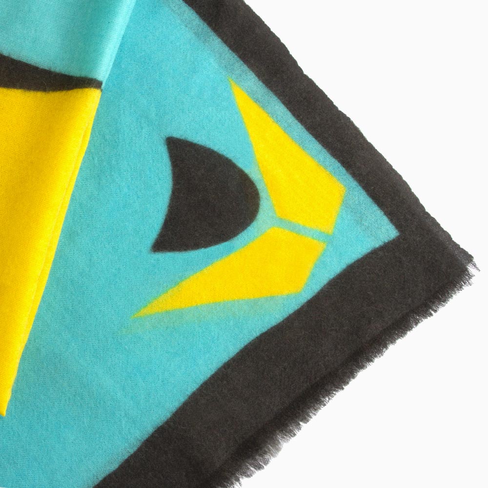 Tulip Cashmere Scarf - Blue & Yellow