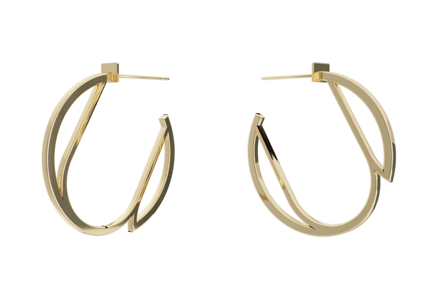 Small Alphabet Hoops - Gold