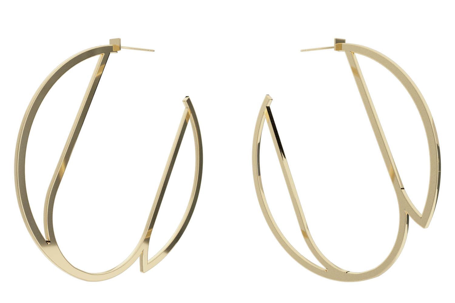 Large Alphabet Hoops - Gold