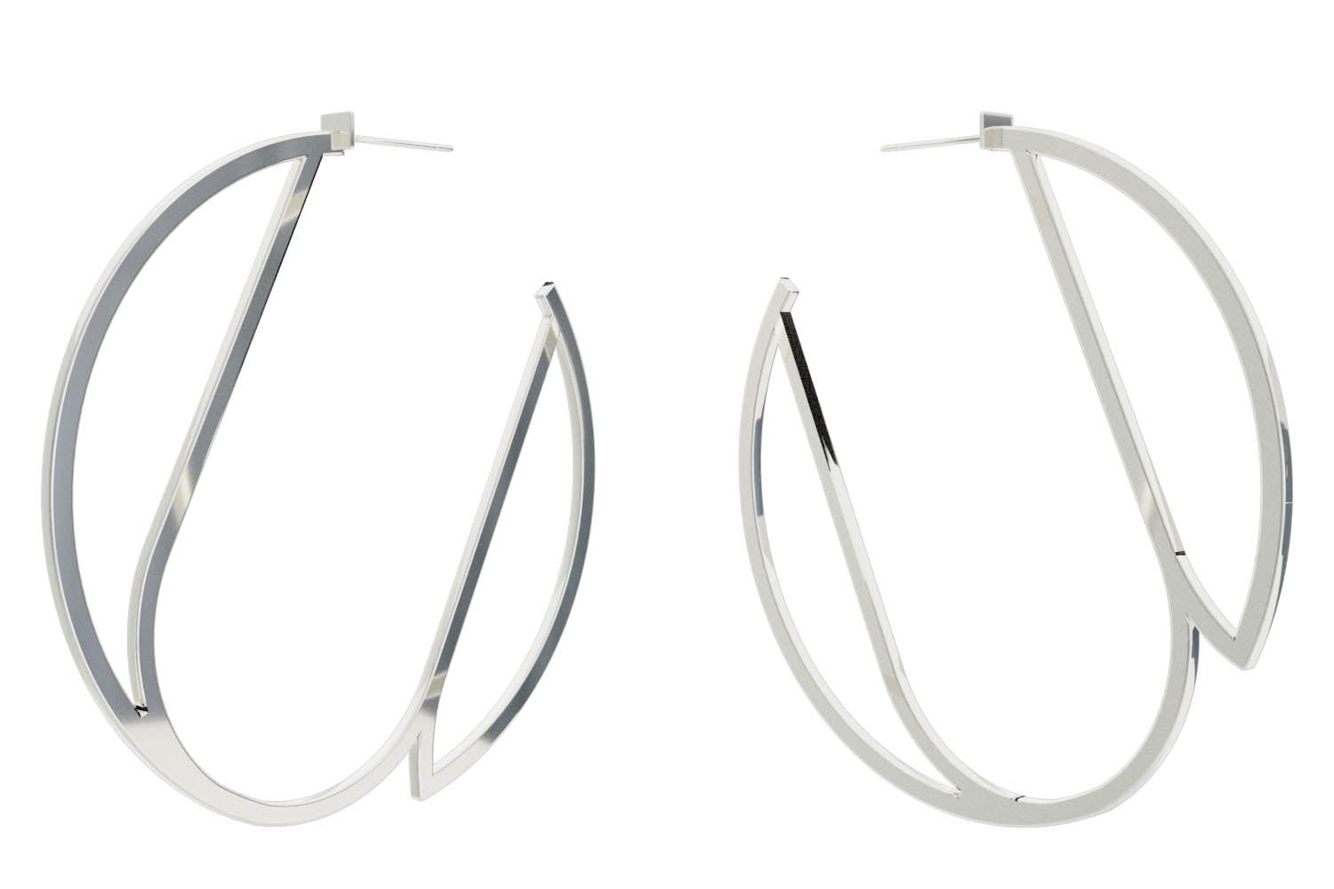 Large Alphabet Hoops - Silver