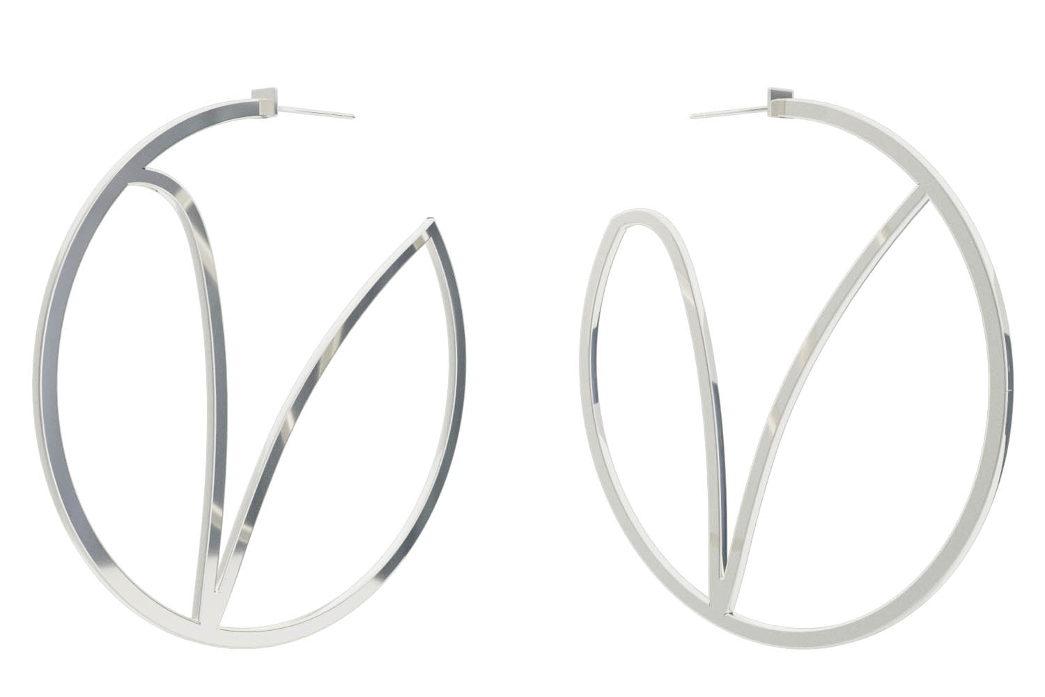 Large Alphabet Hoops - Silver