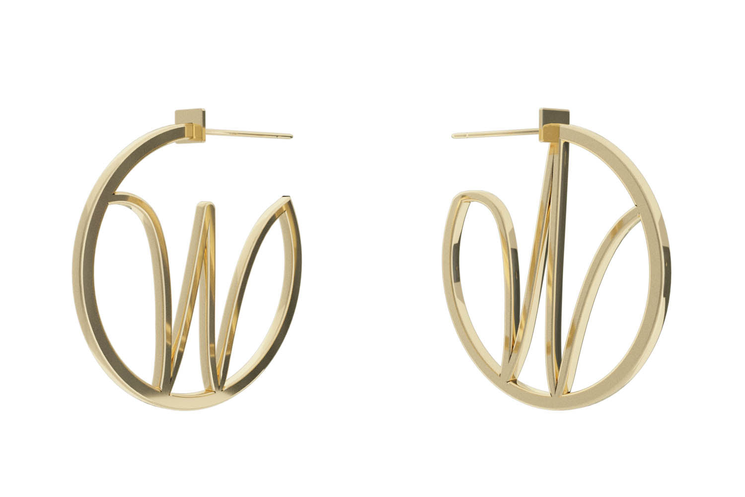 Small Alphabet Hoops - Gold