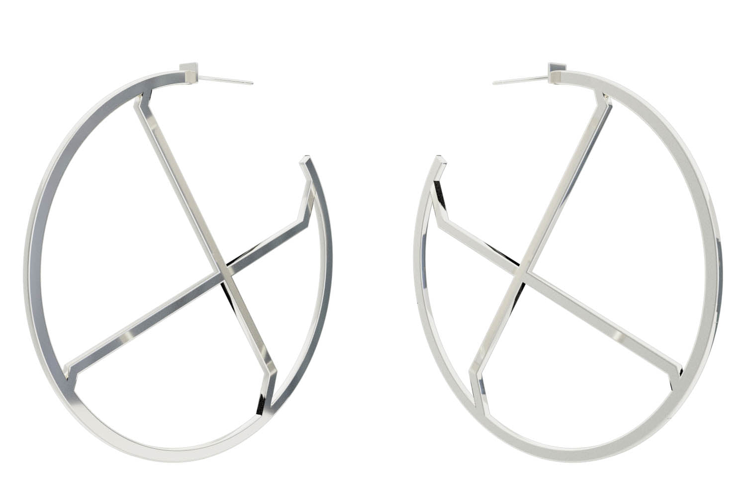 Large Alphabet Hoops - Silver