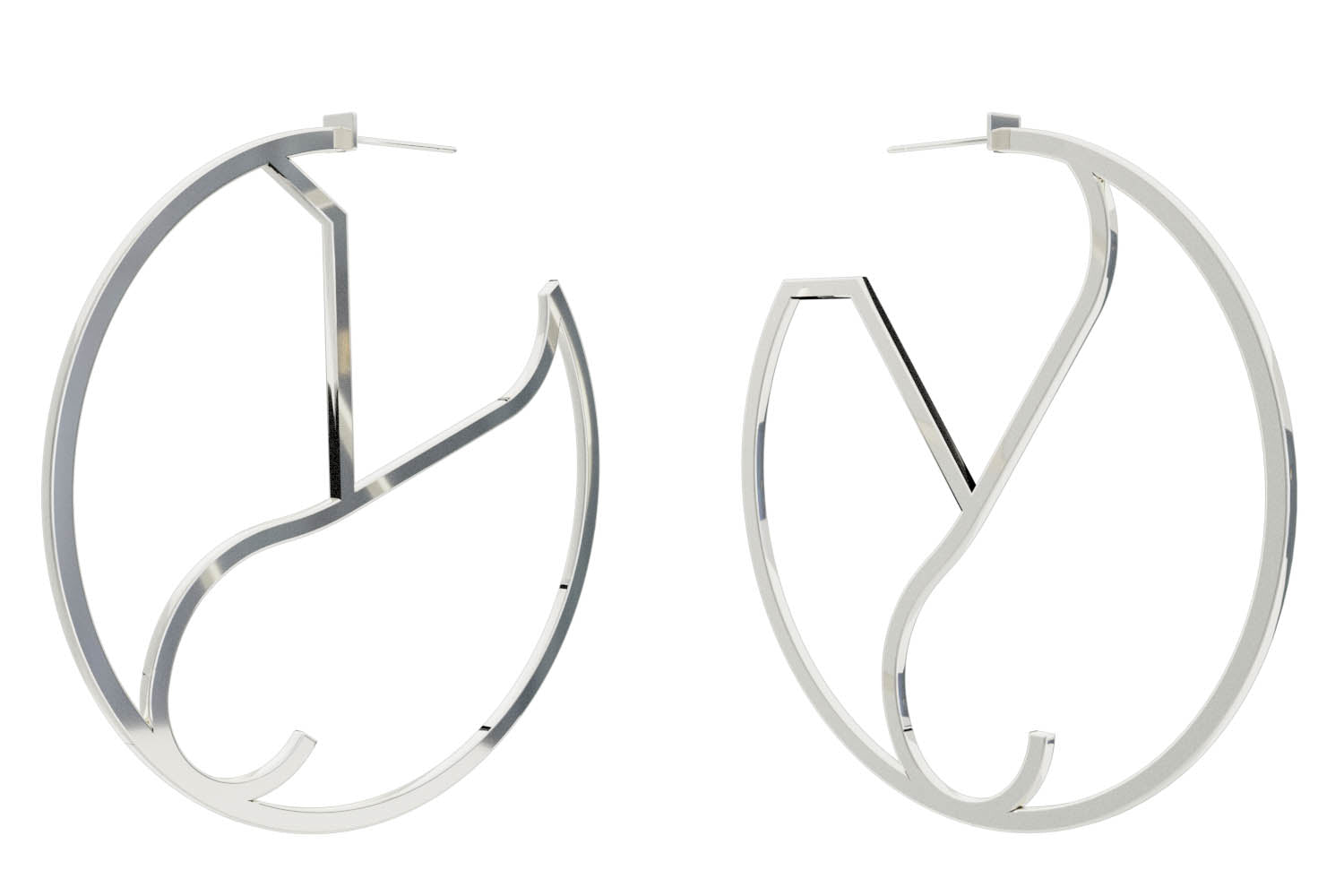 Large Alphabet Hoops - Silver
