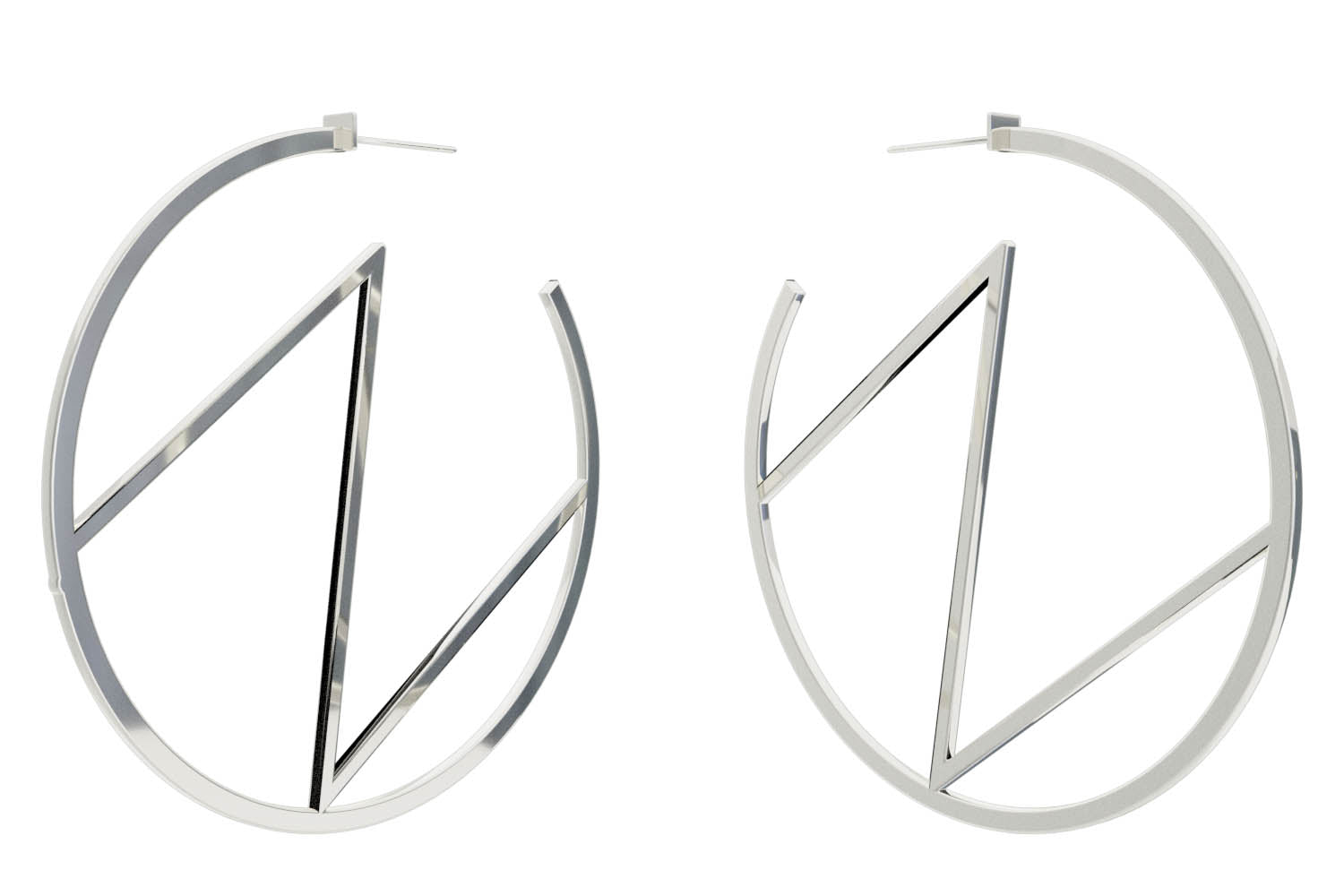 Large Alphabet Hoops - Silver