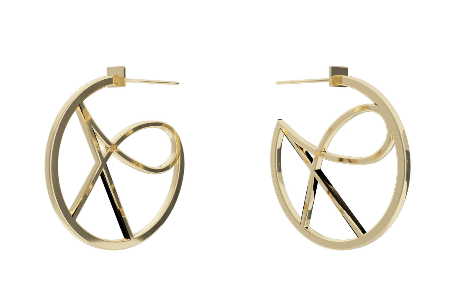 Small Alphabet Hoops - Gold Vermeil