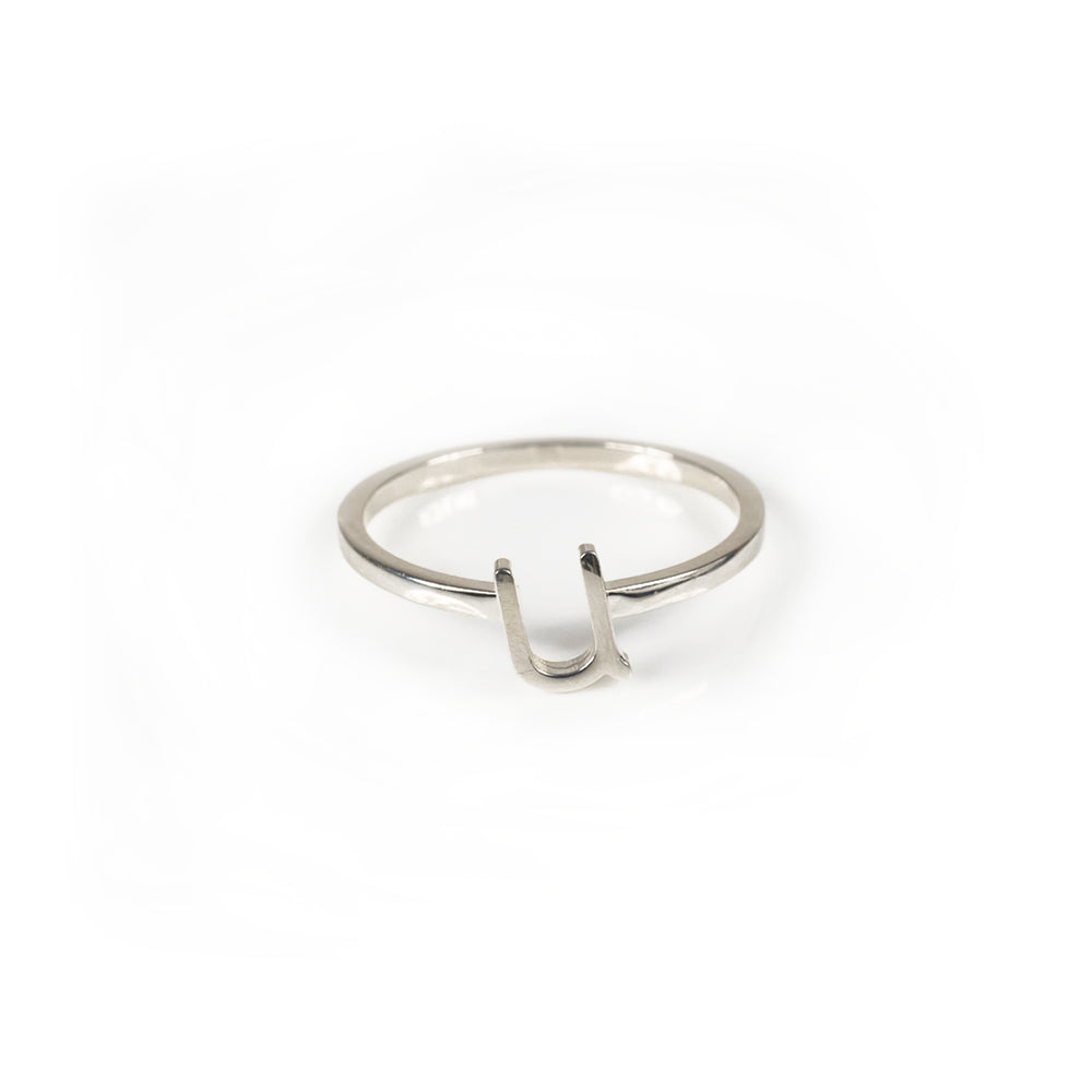 Alphabet Stacker Ring - Silver