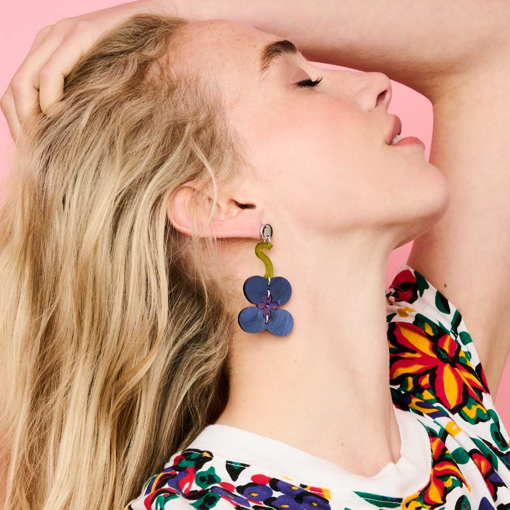 Toolally Earrings Violas Sapphire Blue