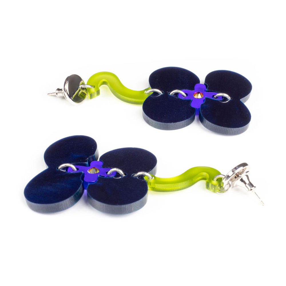 Toolally Earrings Violas Sapphire Blue