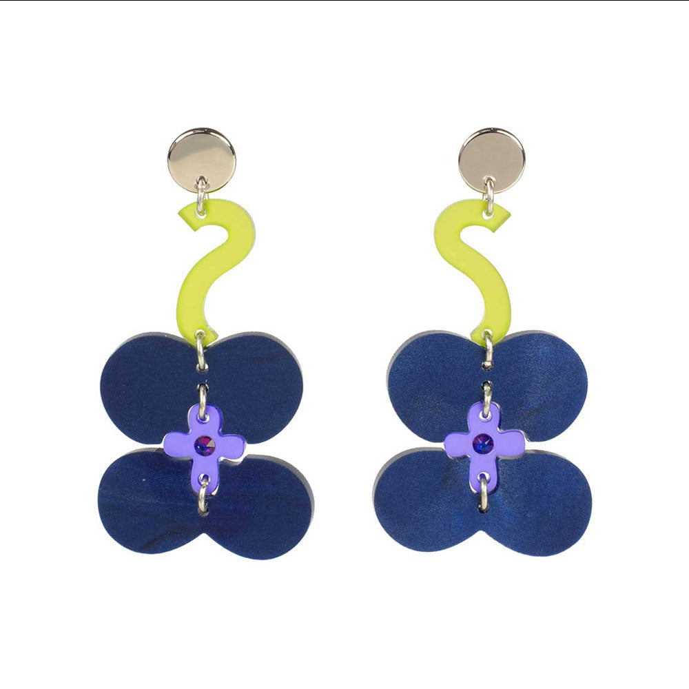 Toolally Earrings Violas Sapphire Blue