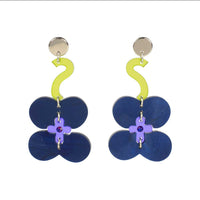 Toolally Earrings Violas Sapphire Blue