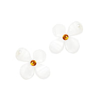 Toolally White Pearl Daisy Charm - Charming Hoop Earrings