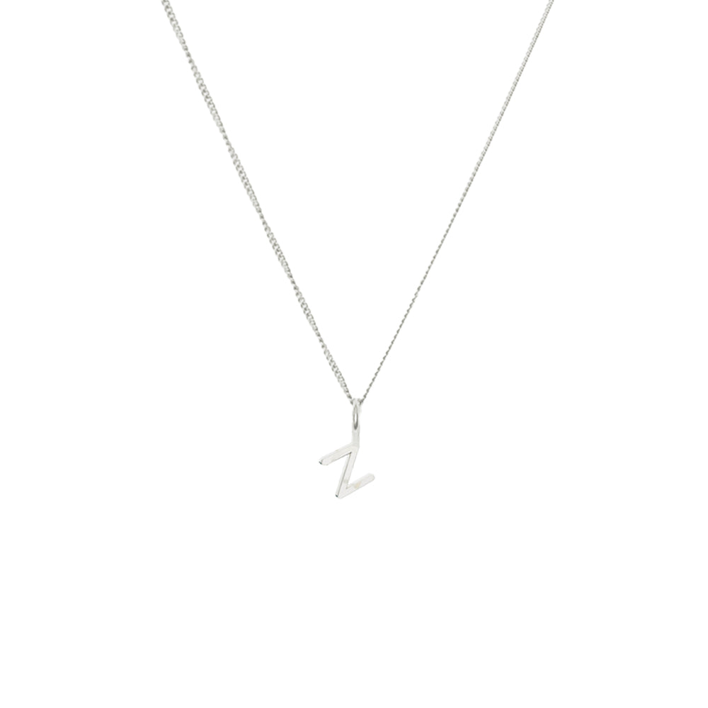 Initial Pendant Necklace in Sterling Silver Alphabet Range