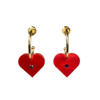 Toolally Charming Hearts Hoop Earrings Red