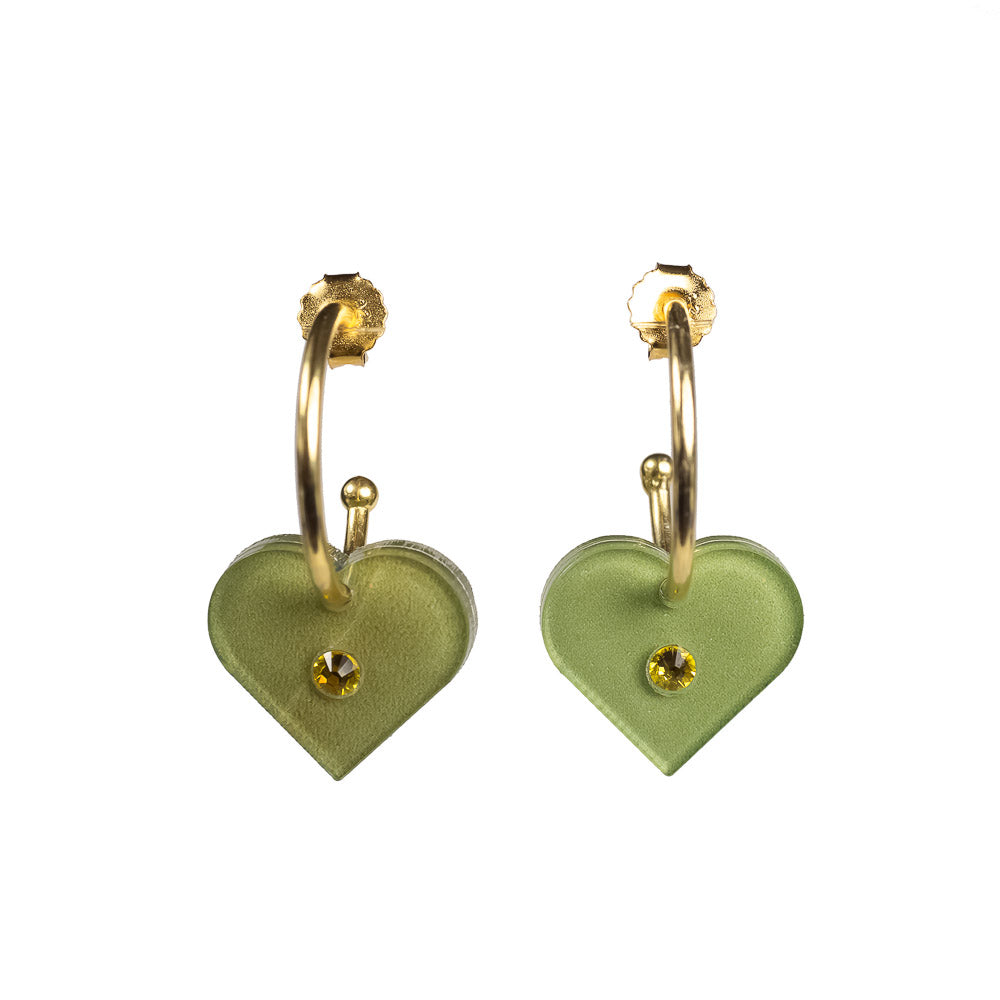 Toolally Charming Hearts Hoop Earrings Green