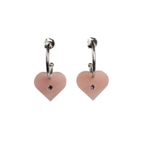 Toolally Charming Hearts Antique Rose Hoop Earrings