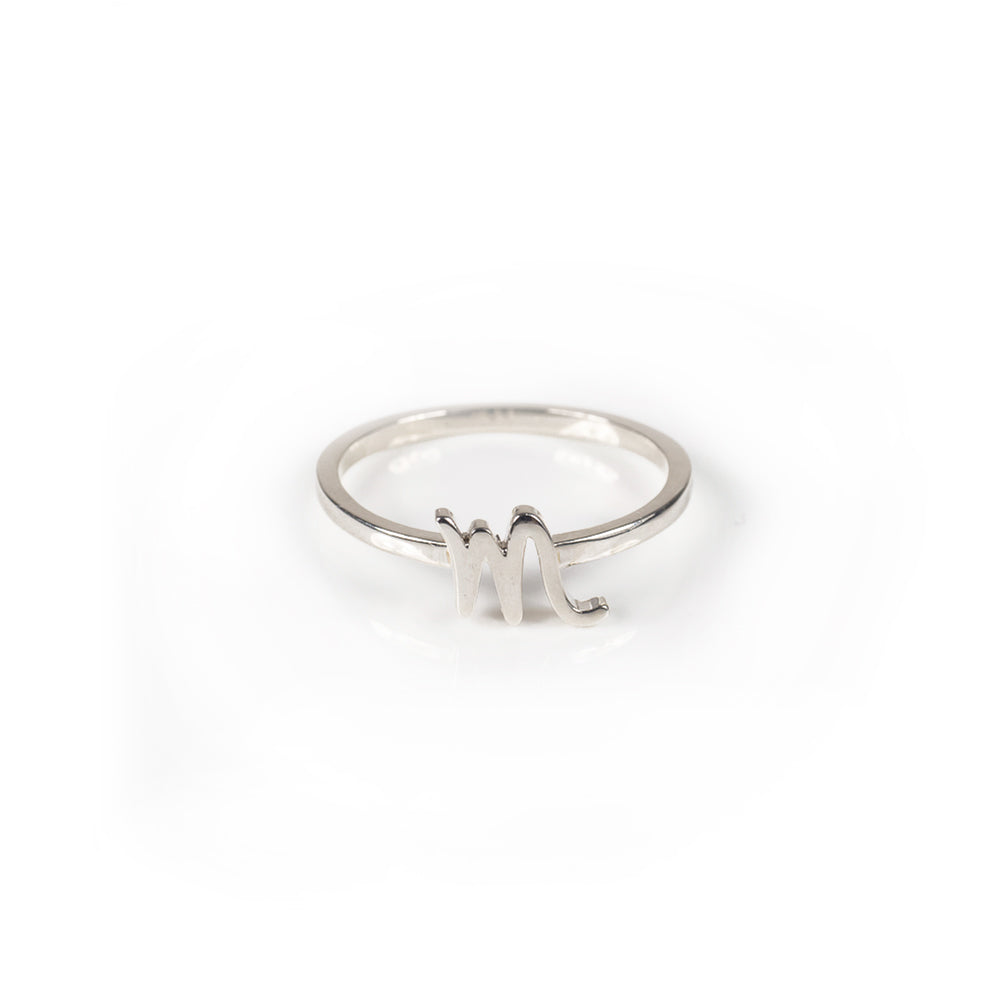 Alphabet Stacker Ring - Silver